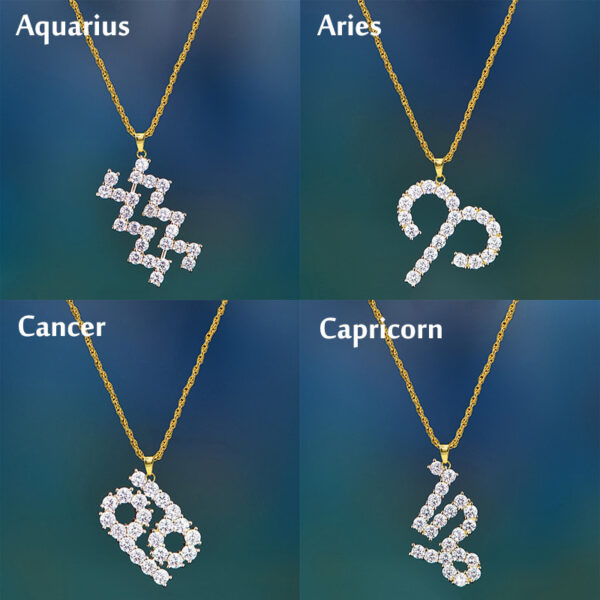 Shining 12 constellations Pendant Necklace