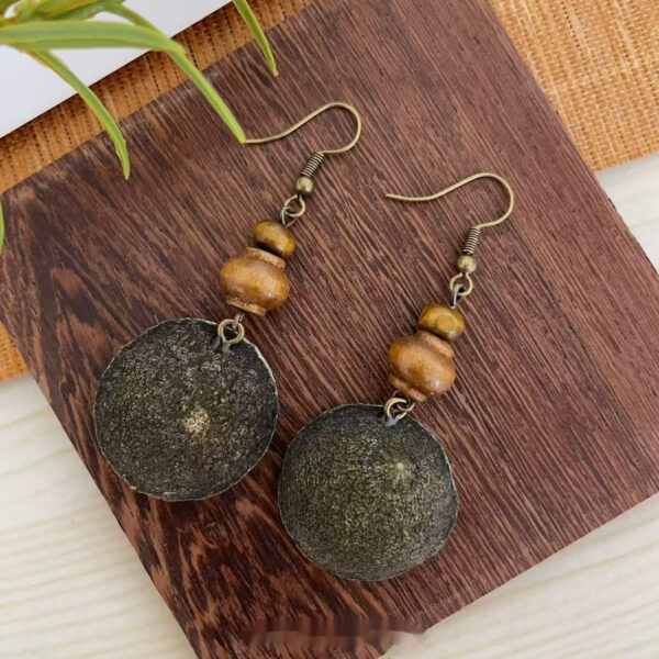 Natural Herbal Plant Wood Earrings