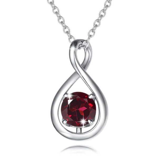 Sterling Silver Zircon Birthstone Necklace