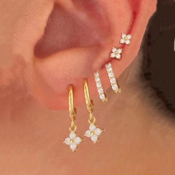 Inlaid Zircon Earring Set For Women