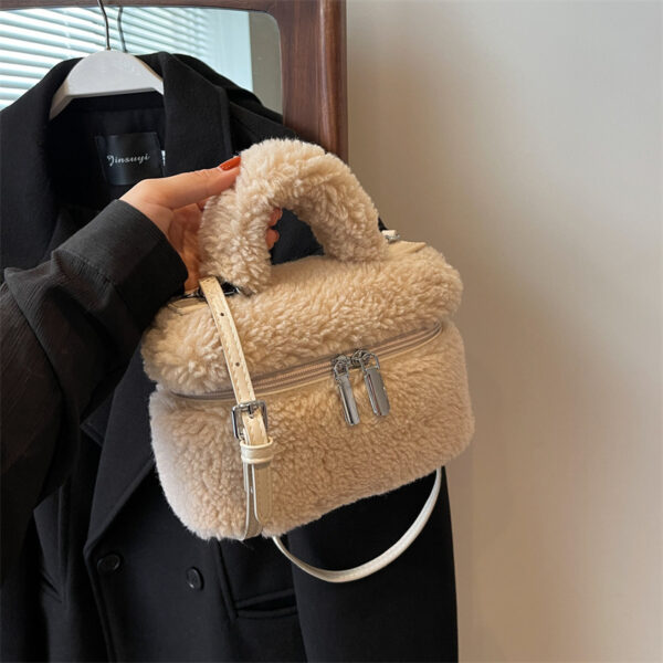Lamb Wool Women's Bags Plush Portable