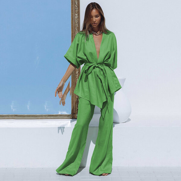 Designed Short-sleeved Two-piece Set for Women