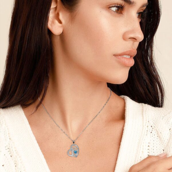Birthstone Tree Of Life Heart Necklace