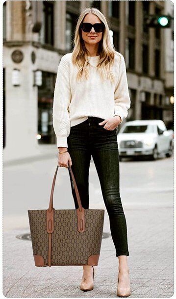 Retro Embossed Tote Handbag Set 4 pcs